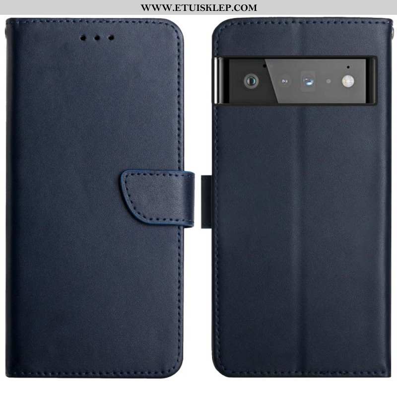 Etui Folio do Google Pixel 6 Pro Prawdziwa Skóra Nappa